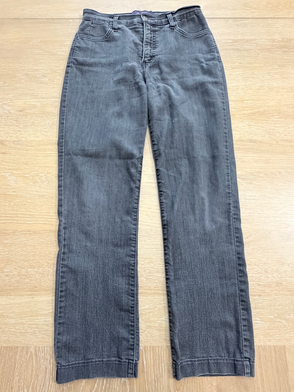 NYDJ Straight Leg Jeans in Washed Gray/Blue